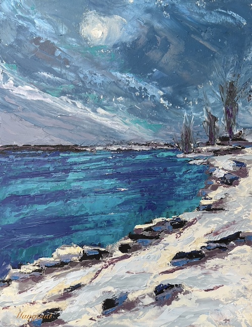 Eaux fin de journée d'hiver, Québec